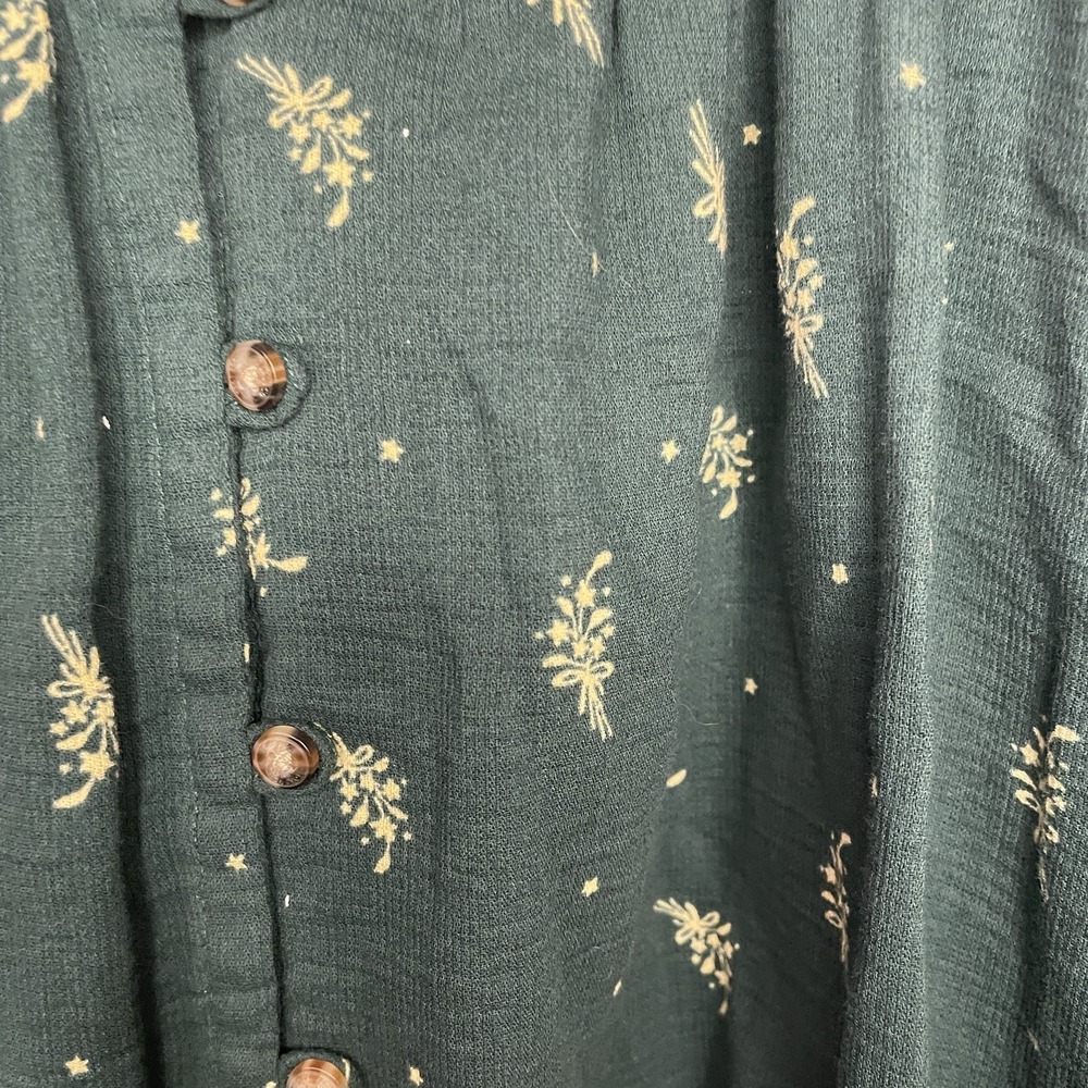 Toad & Co Organic Cotton Green Floral Tank Top Size L Vacation - Picture 4 of 8